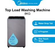 Midea MT860S Grey One Touch Wash Top Load Washing Machine, 8kg, Water Efficiency 3 Ticks