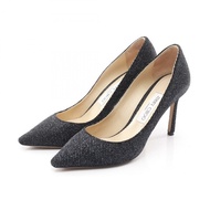 JIMMY CHOO 黑色銀色織品高跟鞋 #38.5 二手女鞋