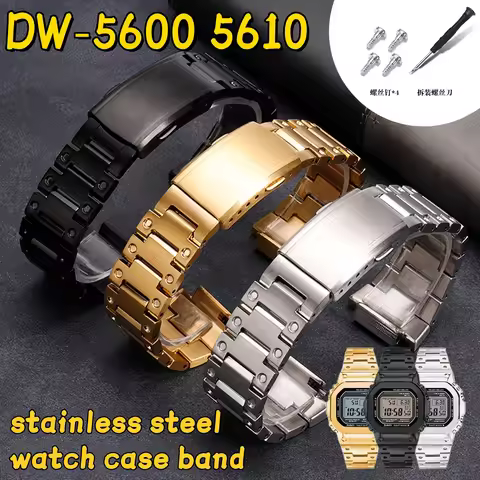 For G-SHOCK Casio DW5600 5610 Modified metal set strap case GW-M5610 DW-5600 GW-5000 GM-5600 stainle