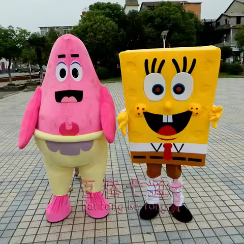 SpongeBob Potdemiel SquarePants Mascot Costume Patrick Star Wedding Adult Cartoon Character Outfit A