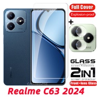 Realme C63 2024  Film 2 in 1 Screen Protector Full Cover Tempered Glass For Realme C63 4G RealmeC63 