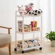 NS - Thick and sturdy 3-tier trolley rack, kitchen rack, bathroom rack with wheels A936