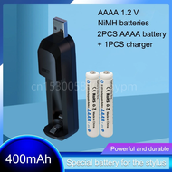 #TI clock# 1.2V 400mAh Ni-MH Rechargeable AAAA Battery With AAAA USB Charger for Surface PenAlarm Cl