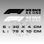F1 We Race As One Formula One Vinyl Body Decoration Windshield Modified Car Sticker