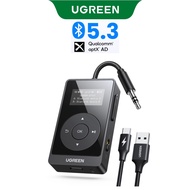【LED Display 】UGREEN 2 in 1 Bluetooth Receiver Transmitter 5.3 Screen Support SBC/aptX/aptx_HD/aptx