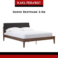 THOMAS 2.15M Solid Wood Queen Bed Frame Queen Bedframe Katil Kayu Queen Katil Queen Kayu Katil Divan Queen Divan 双人床架
