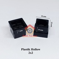 Plastik Kaki Besi Hollow Furniture Kotak 2x2 Hole Insert Hitam