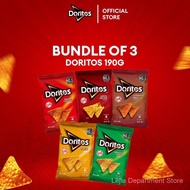 [Bundle of 3] Doritos Tortilla Chips Taco/ Smokin BBQ/ Nacho Cheese/ Spicy Nacho/ Roasted Corn 190g 