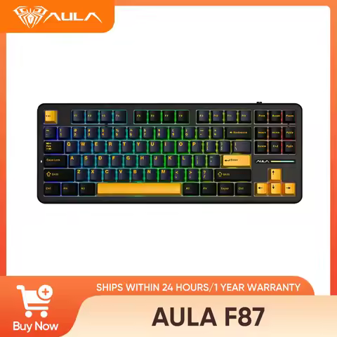 AULA F87 Wireless Keyboard 87 Keys Compact TKL 3 Modes Gasket Gaming Keyboard Hot-Swap RGB Custom RG