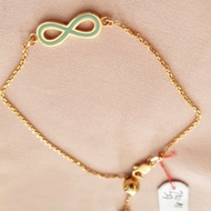 Genuine 375 gold drawstring infinite bracelet