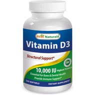 Best Naturals Vitamin D3 10000 IU Softgel, 240 Count