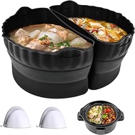 BooMeCheer Crock Pot Liners Fits Oval Crock Pot 6-7 QT and 2 Anti Scalding Silicone Mitts,Allows Coo