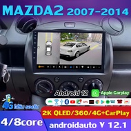 HO จอ android 9 นิ้ว MAZDA 2 2007-2014 ได้ Android แอนดรอยด์ แท้ จอติดรถยน WiFi GPS 2DIN จอติดรถยนต์