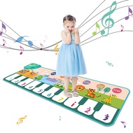110x36cm Baby Musical Piano Play Mat with 14 Instrument Cognitive Cards Music Game Kids Early Educational Toys girl birthday Christmas Gift