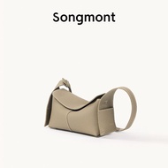 Songmont กระเป๋าทรงหยดน้ำขนาดเล็กกระเป๋าสะพายไหล่สำหรับผู้หญิงหนังแท้ลายไม้