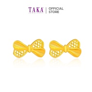 TAKA Jewellery 999 Pure Gold Earrings Ribbon