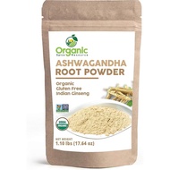 SHOPOSR Organic Ashwagandha Root Powder - 1.10 lbs (17.64 oz) | Resealable Kraft Bag, Non-GMO, India