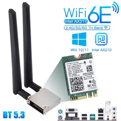 WiFi 6E Intel AX210 Network Card 5374Mbps WiFi-6 AX200 BT5.3 WiFi Go Wireless Adapter For Asus H610M