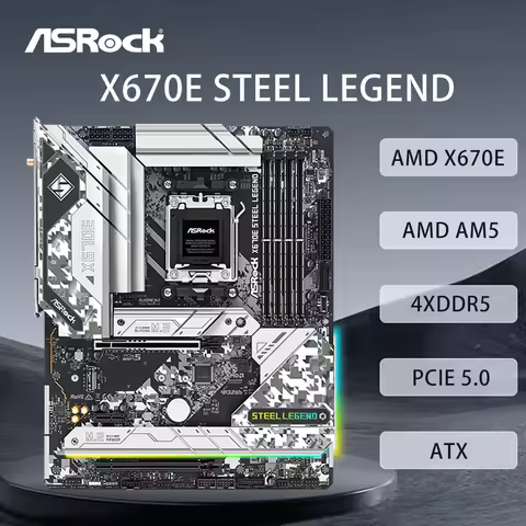 ASRock X670E STEEL LEGEND Motherboard AMD X670 Support 7900 7800X3D 7700 7600X 7500F CPU 4xDDR5 7200