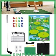 [Simple] Battle Golf with Club & Hitting Mat Golf Training Mat with Storage Mat Scoreboard Set for G