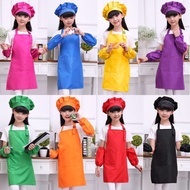 Kids Apron Plain Kids Chef Apron Kanak Kanak Apron Budak Kindergarten Baby Baking Cooking Painting