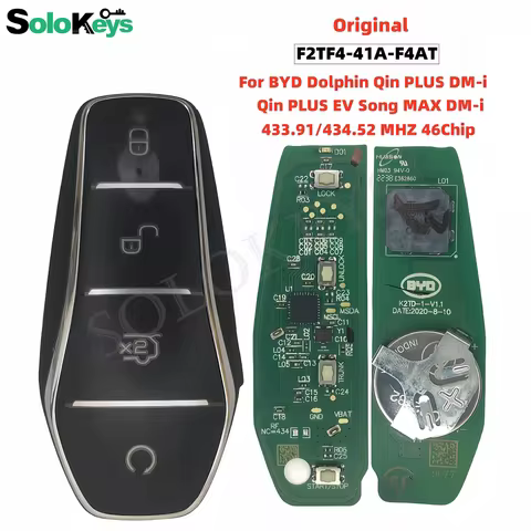 SOLOKEYS K2TF4-41A-F4AT For BYD Dolphin Qin PLUS DM-i Qin PLUS EV Original Smart Remote Key 433.91/4