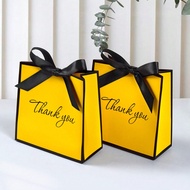 10pcs/5pcs/1pc Fashion Black Edged Yellow Thanksgiving Gift Bags, Classic Color Scheme, Exquisite Bl