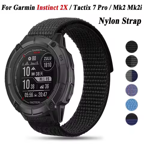 Elastic Nylon Wrist Band sfor Garmin Instinct 2X Solar Tactix Delta Tactix 7 Pro Watch 22/26mm Brace