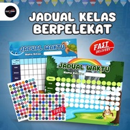 School Timetable Jadual Waktu Murid Sekolah Berpelekat Carta Keceriaan Kelas Dengan Sticker (FREE)