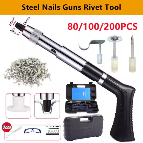 Adjustable 3 Gear Steel Nail Gun Integrated Nailing Nailer Concrete Steel Nail Gun Wire Slotting Too
