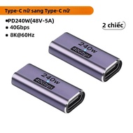 USB C Nữ Sang Nữ Adapter 240W PD 40Gbps 8K 60Hz Video Tương Thích Cho Thunderbolt 4/3 MacBook Pro/Ai