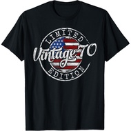 Men's cotton T-shirt Vintage 1970 55th Birthday Gifts For Men Women 55 Year Old T-Shirt Fast Shippin