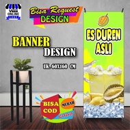 Spanduk Banner Jualan Durian Kocok Es Durian Es Duren Murah Bagus