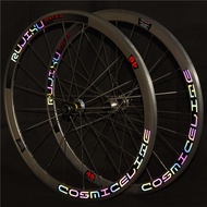 【In Stock】700C retro silver straight pull flat spoke racing 40MM rim aluminum alloy carbon hub road bike wheel set