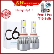 KATEWAY Car C6 6500K Headlight LED H1 H3 H4 H7 H11 9005 9006 Fog Light Bulb Fog Lamp H7 2pcs
