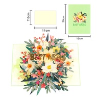 【SARA】New Valentine's Day Creative Ideas3D 3D Birthday Card Rotating Sunflower Gift for Teacher Grad