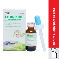 TGP  Cetirizine HCL 2.5mg Oral Drops 10ml (syrup) 1 bottle  antihistamine for allergy relief