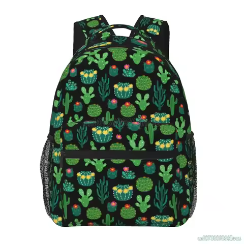 15.6 Inch Backpacks Cute Cactus Laptop Backpack Shoulder Bag School Bookbag Casual Daypack Travel Hi