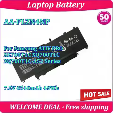 New AA-PLZN4NP Laptop Battery For Samsung ATIV PRO XE700T1C XQ700T1C XQ700T1C-A52 Series 7.5V 6540mA