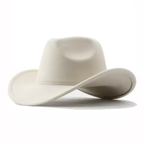 54-57-60cm Unisex Western Cowboy Hat Vintage Roll Brim Felt Jazz Hat Suitable for,Western Cowboy Par