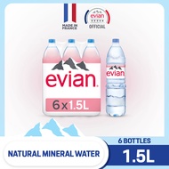 evian Natural Mineral Water (6 x 1.5L Pack)