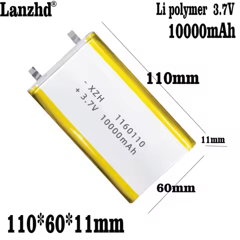 1-12pcs 3.7V Li Polymer lithium battery 1160110 10000mAh Large capacity Tablet computer Mobile power
