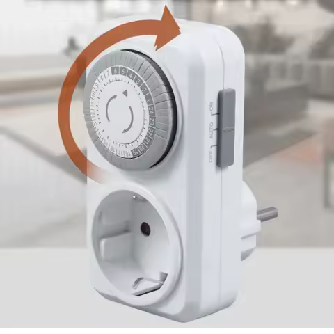 High Power Mechanical Timer Socket 3680W 16A 24H Auto Switch Germany Plug for European & Spain Regio