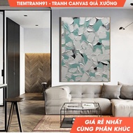 Wall Painting, White Minimalist Wall Art White Textured Painting Light Blue 3D Texture Art Original 