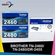 [Original] Brother Toner TN-2460 TN 2460 / TN-2480 TN 2480 / DR-2455  DR 2455 Black