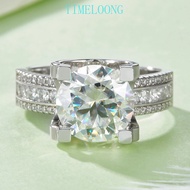 5CT Real GRA Moissanite Round Cut Diamond Ring For Women Men 925 Silver Jewelry Gift