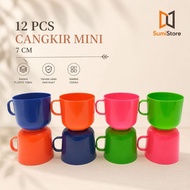 [12pcs] Small Plastic Cups 7 CM Colored Plastic Cups