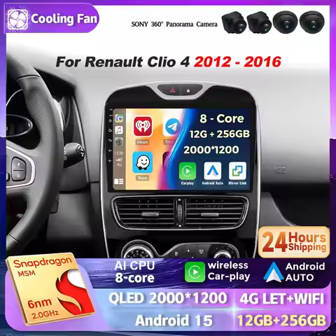Android 15 For Renault Clio 4 BH98 KH98 2016- 2019 2K QLED Android Car Radio Multimedia Video Player