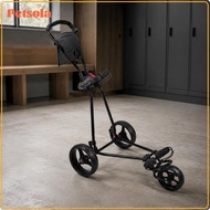 petsola Metal Frame Folding Golf Push Trolley Large Wheels Three-Wheel Golf Trolley