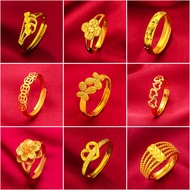 24K Plated Gold Ring Women's Rose Ring Korean Gold Ring Gold Cincin